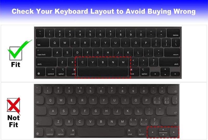 MUBUY-GOL Keyboard Cover Skin Compatible with Apple Magic Keyboard for Apple iPad Air 13-inch (M2 2024) & M2 iPad Pro 12.9 inch 2022 2021 2020 Release with Magic Keyboard(6th 5th 4th Gen) -Black - Image 2